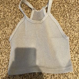 Free people movement gray crop top
